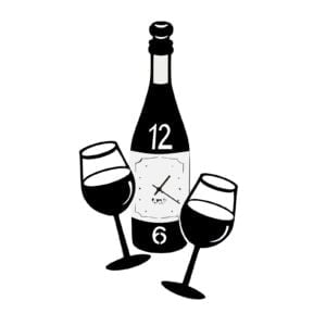 Orologio da parete con brindisi Cin Cin