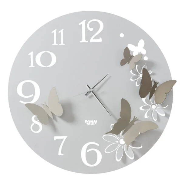 Orologio da parete fiori e farfalle Grande