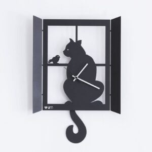 Orologio a pendolo simpatico Gatto alla Finestra