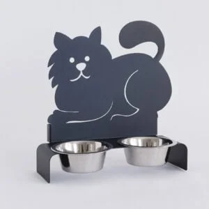 Porta Ciotole "Gatto" doppio